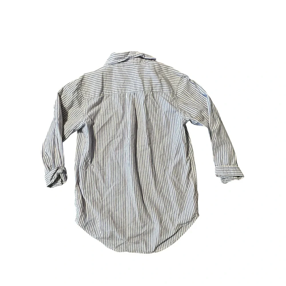 GAP Kids‎ XS Blue White Striped Long Sleeve Button Down Shirt Boy Girl